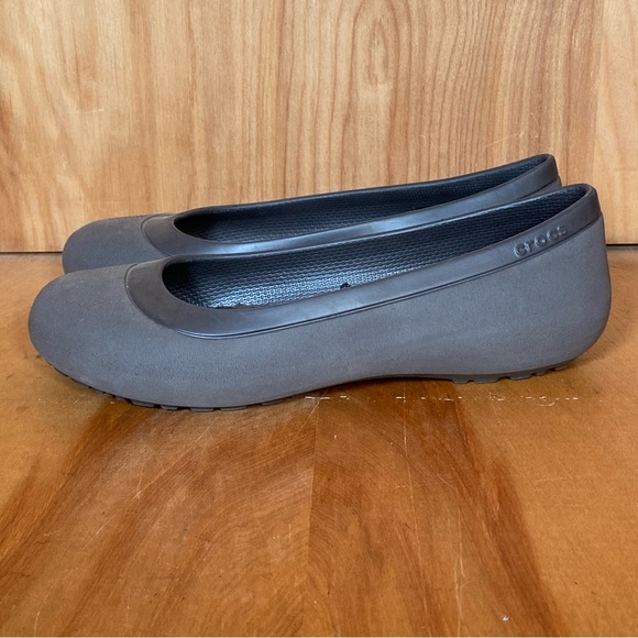 Womens 5 Crocs Mammoth Lined Ballet Flats Grey TSS0140 - Picture 3 of 8